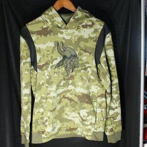NFL Camo Camo Salute to Service Minnesota Vikings Pullover Hoodie - Size XL(18)